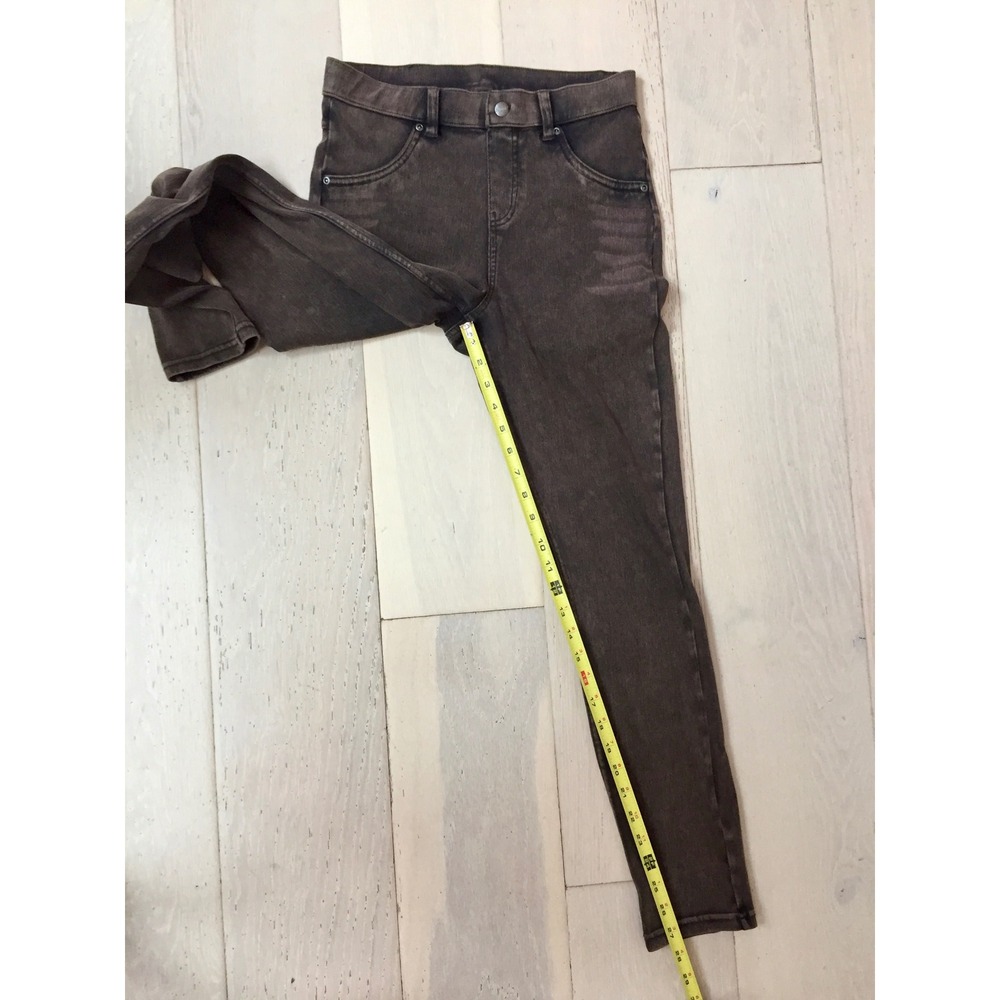 HUE Espresso Brown Faded Denim Leggings Jeggings Small Style 20652 High Rise - Picture 7 of 8